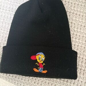 Disney Black Beanie with Tweety Embroidery